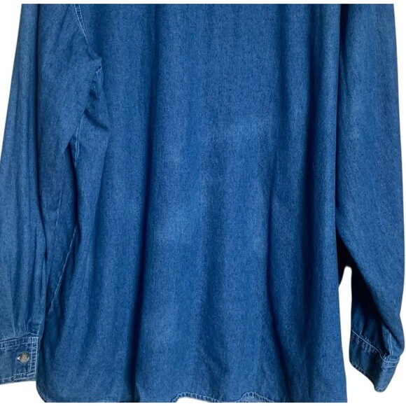 Vintage Embroidered Denim Button Down Long Sleeve Shirt Women’s Size 18/20W Fall - Picture 10 of 11